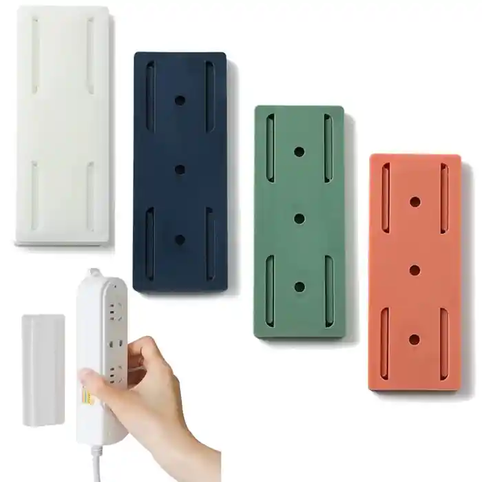 Socket Holder Plug Fixer Wall-mounted Power Strip Holders Sticker Holder